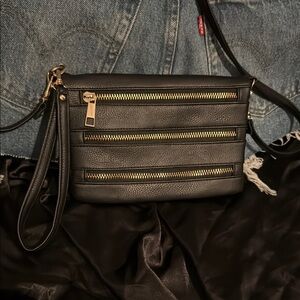 Black Leather Crossbody Bag